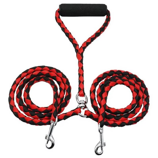 Pet Double Leash 2 Way Couplers Dog Leash Rope Elastic Extended