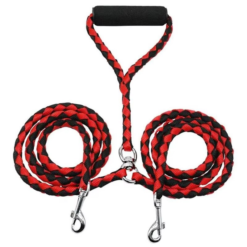 Pet Double Leash 2 Way Couplers Dog Leash Rope Elastic Extended